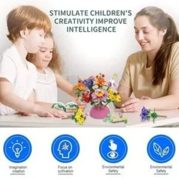 Colorful 6-in-1 DIY Flower Bouquet Blocks - Picture 6 of 10